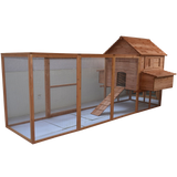 Pawhut 144- Large Backyard Hen House Chicken Coop w- Long Run