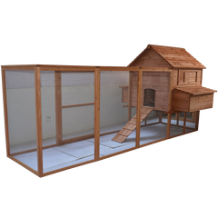 Pawhut 144- Large Backyard Hen House Chicken Coop w- Long Run