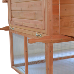 Pawhut 144- Large Backyard Hen House Chicken Coop w- Long Run