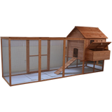 Pawhut 144- Large Backyard Hen House Chicken Coop w- Long Run