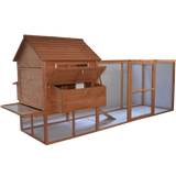 Pawhut 144- Large Backyard Hen House Chicken Coop w- Long Run