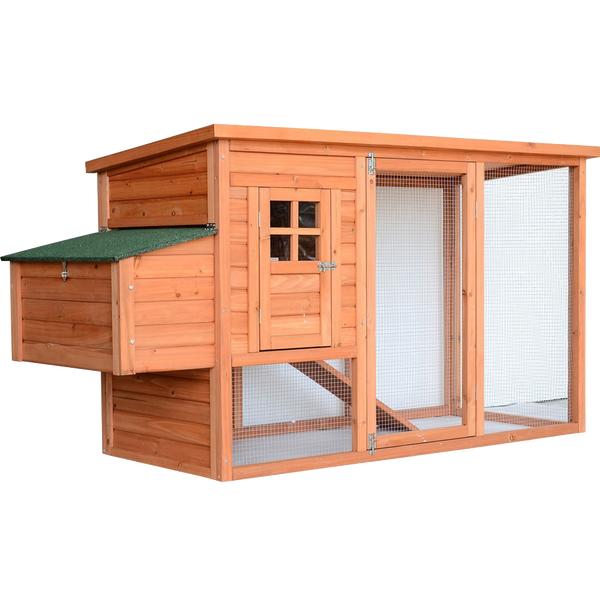 Pawhut 78 Deluxe Wooden Chicken Coop  Hen House w Backyard Run