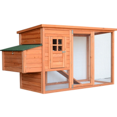 Pawhut 78 Deluxe Wooden Chicken Coop  Hen House w Backyard Run