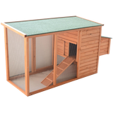 Pawhut 78 Deluxe Wooden Chicken Coop  Hen House w Backyard Run