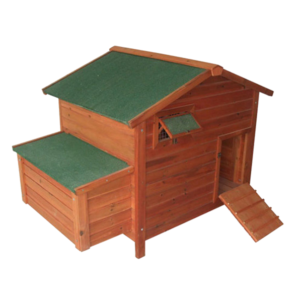 Pawhut Deluxe Wooden Large Chicken Coop-Hen House with 2 Roosting Poles