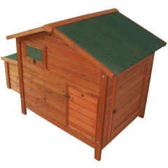 Pawhut Deluxe Wooden Large Chicken Coop-Hen House with 2 Roosting Poles