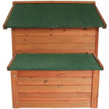 Pawhut Deluxe Wooden Large Chicken Coop-Hen House with 2 Roosting Poles