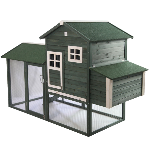 Pawhut Wooden Backyard Poultry Hen House Chicken Coop