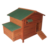 Pawhut Deluxe Wooden Large Chicken Coop-Hen House with 2 Roosting Poles