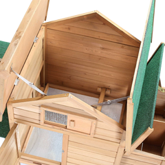 SmithBuilt 7 ft. Wooden Two Story Chicken Coop